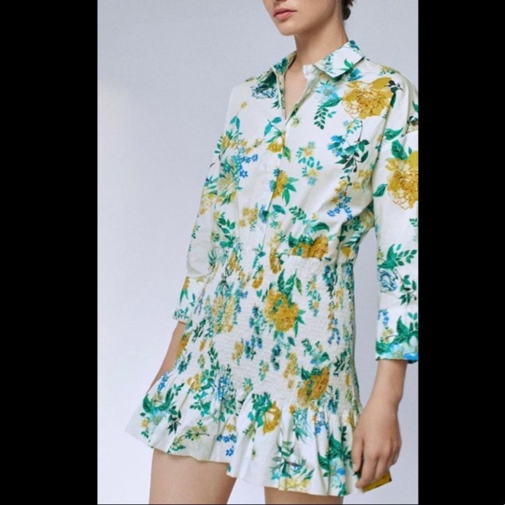🆕 ZARA FLORAL LONG SLEEVE DRESS